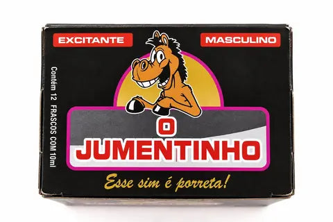 Topo da caixa do Jumentinho com a marca em destaque e a indicação de 12 frascos com 10 mL